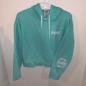 Victoria Secret Pink Teal Cropped Sweater